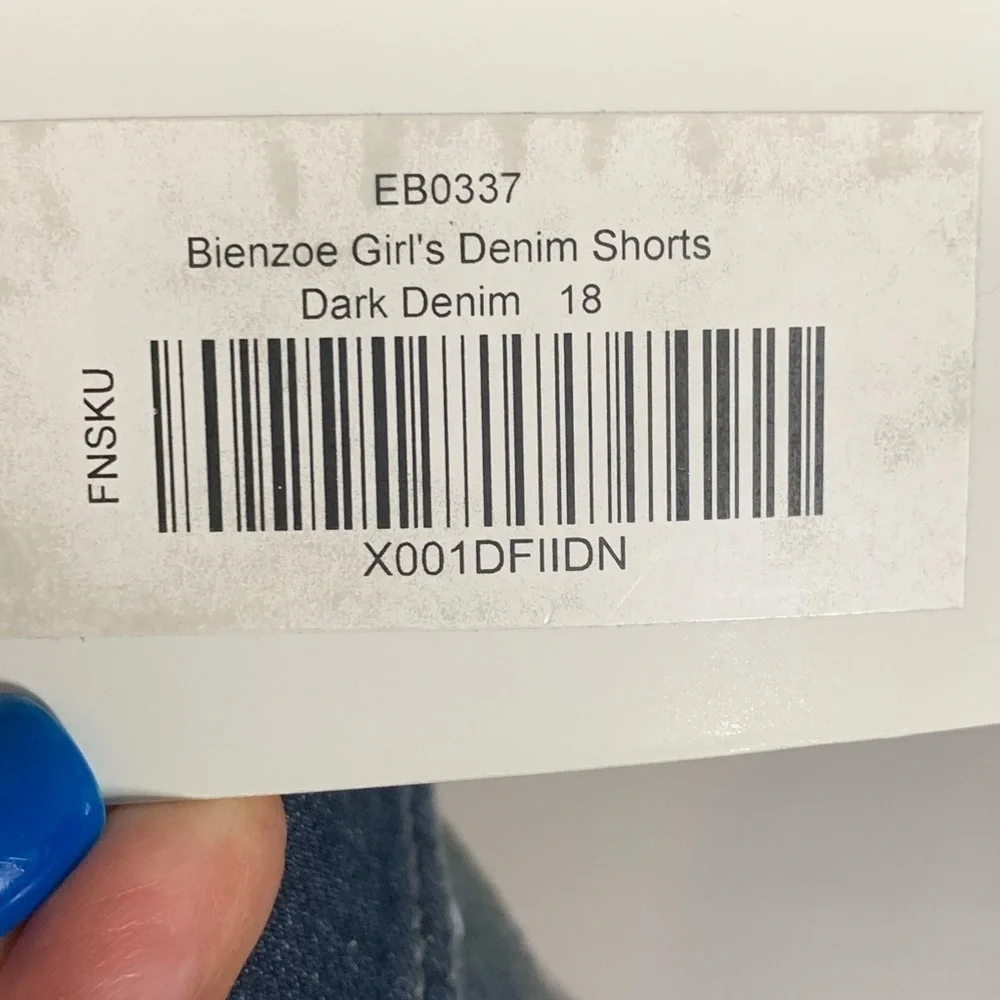 Bienzoe Girls Dark Denim Shorts Size 18 - Picture 6 of 8